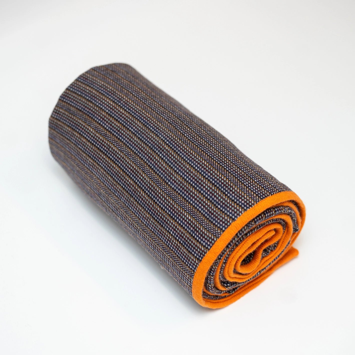 Cashmere Micro Stripe Throw Blanket - Brown + Orange