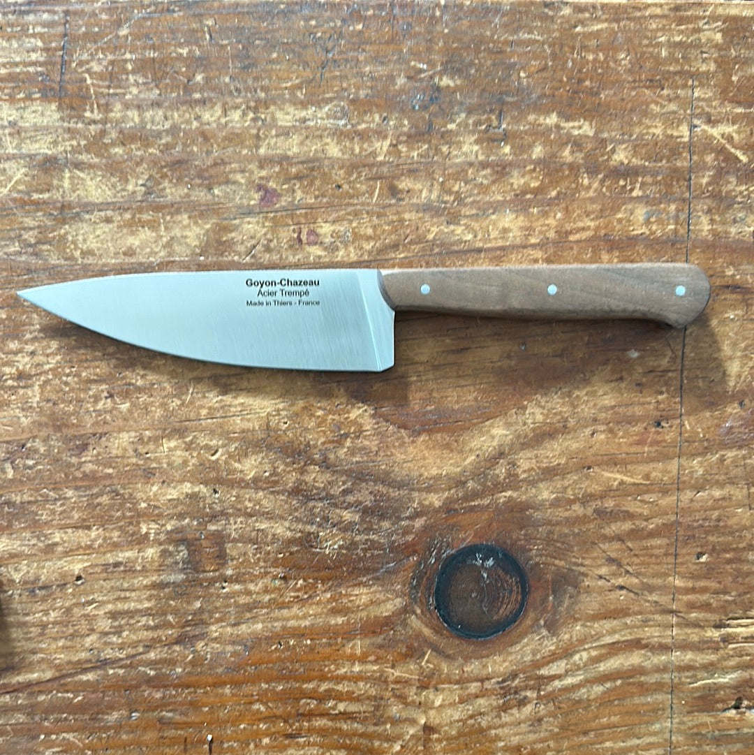 Goyon-Chazeau French Chefs Knife shown in walnut