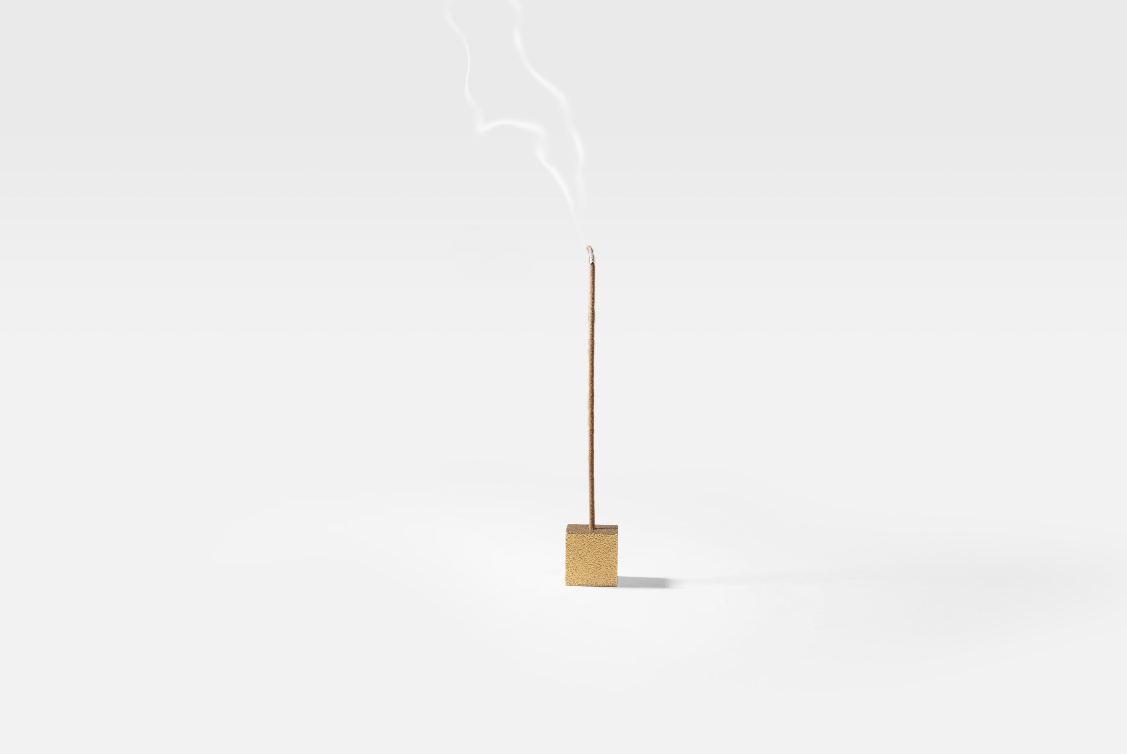 Cube Brass Incense Holder