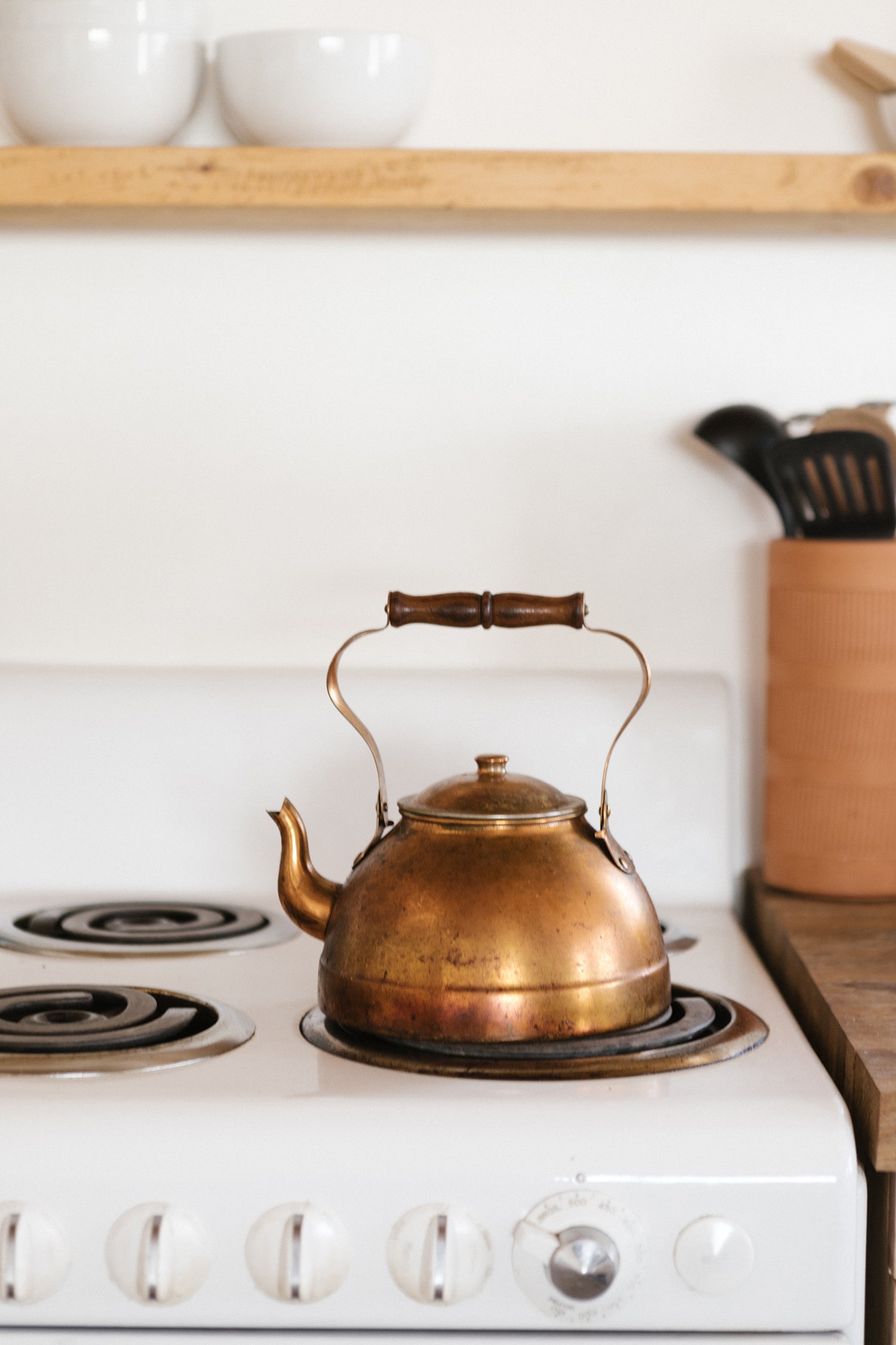 Little Jo Cabin in Joshua Tree, CA - Close up of copper kettle