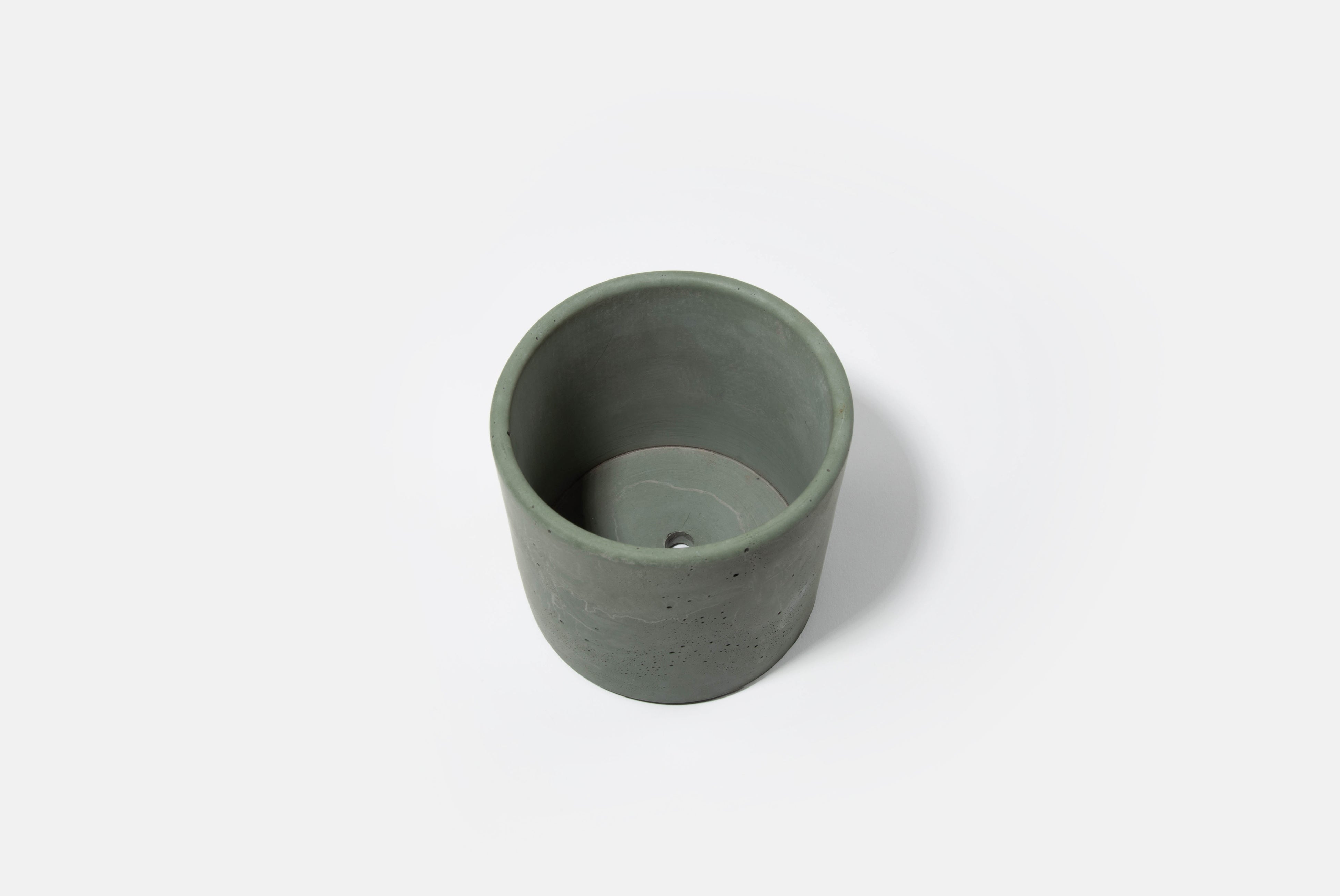 Concrete 4" Planter with Drainage Hole