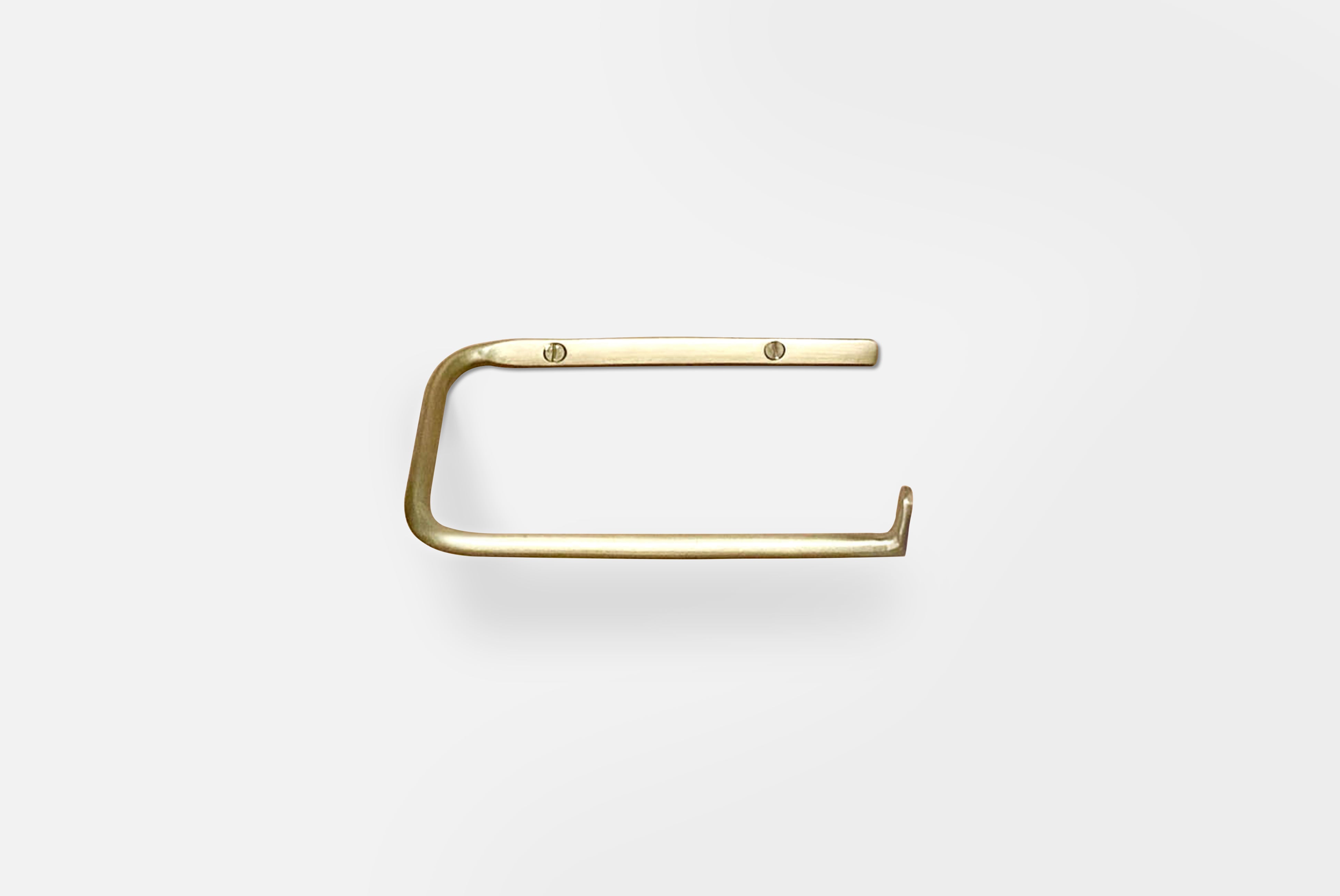 Fog Linen Brass Toilet Paper holder on white background