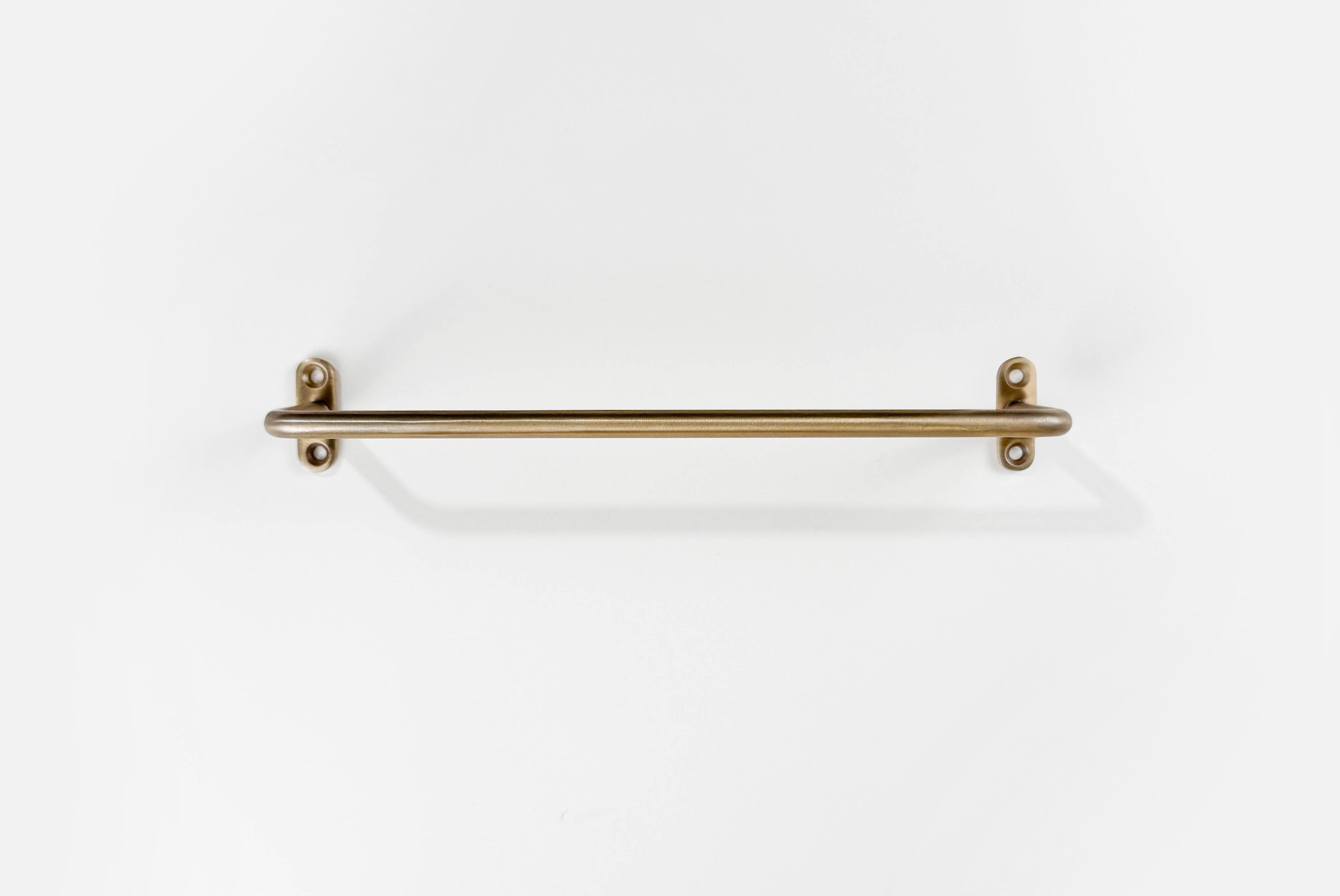 Fog Linen Brass Towel Bar in small on white background