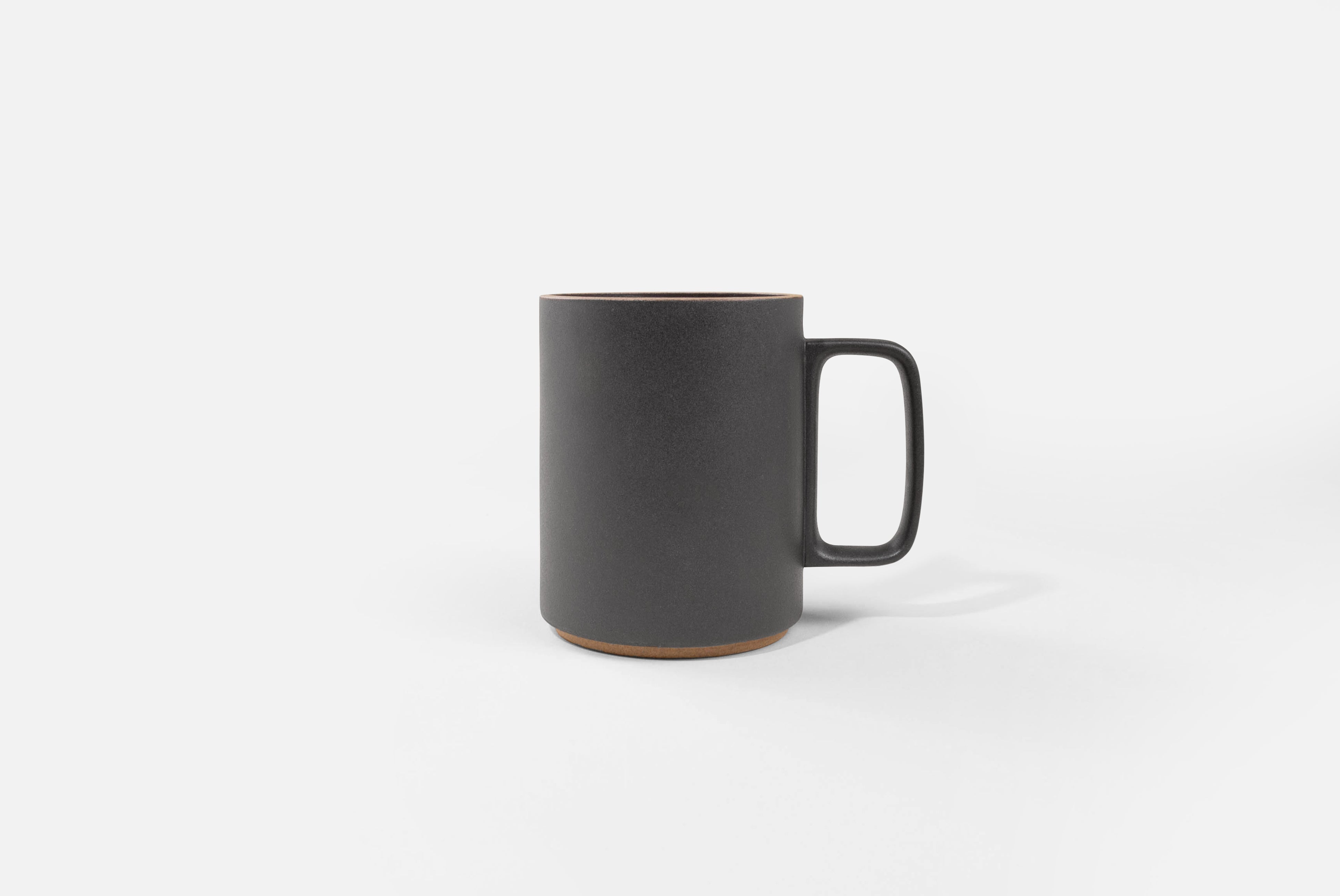 Large Hasami Mug in matte black on white background
