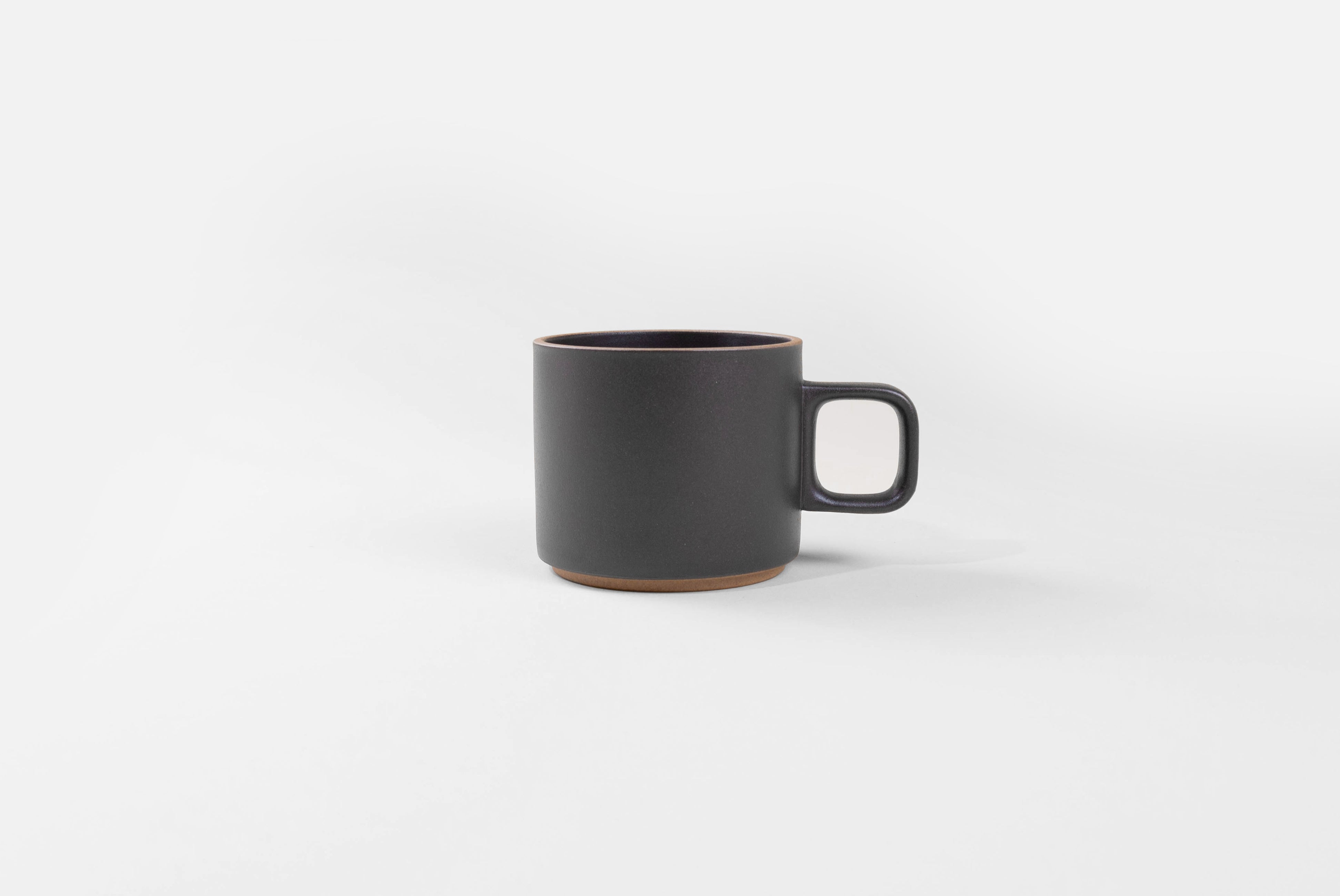 Small Hasami Mug in matte black on white background