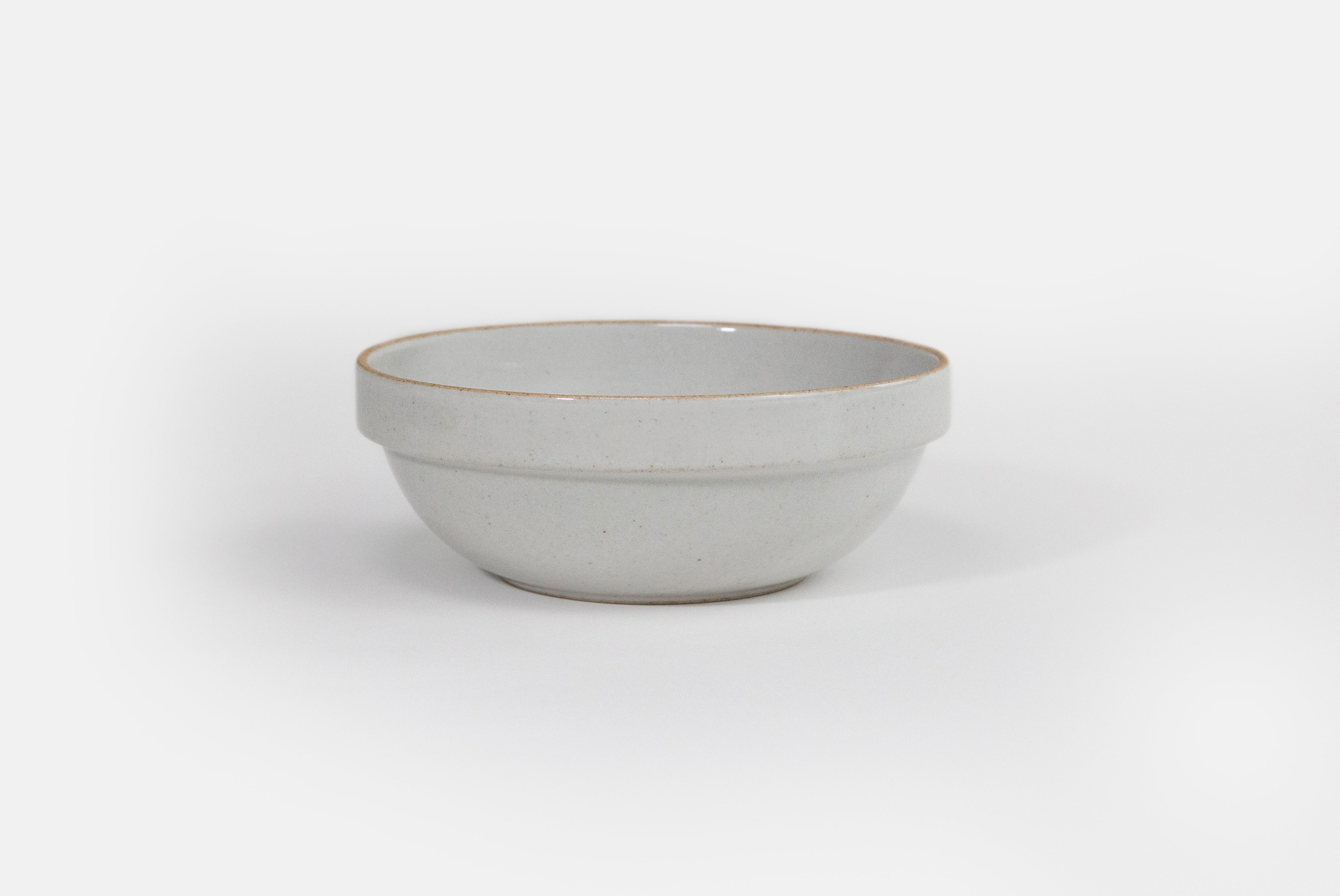 Hasami Porcelain Small Round Bowl in gloss gray on white background