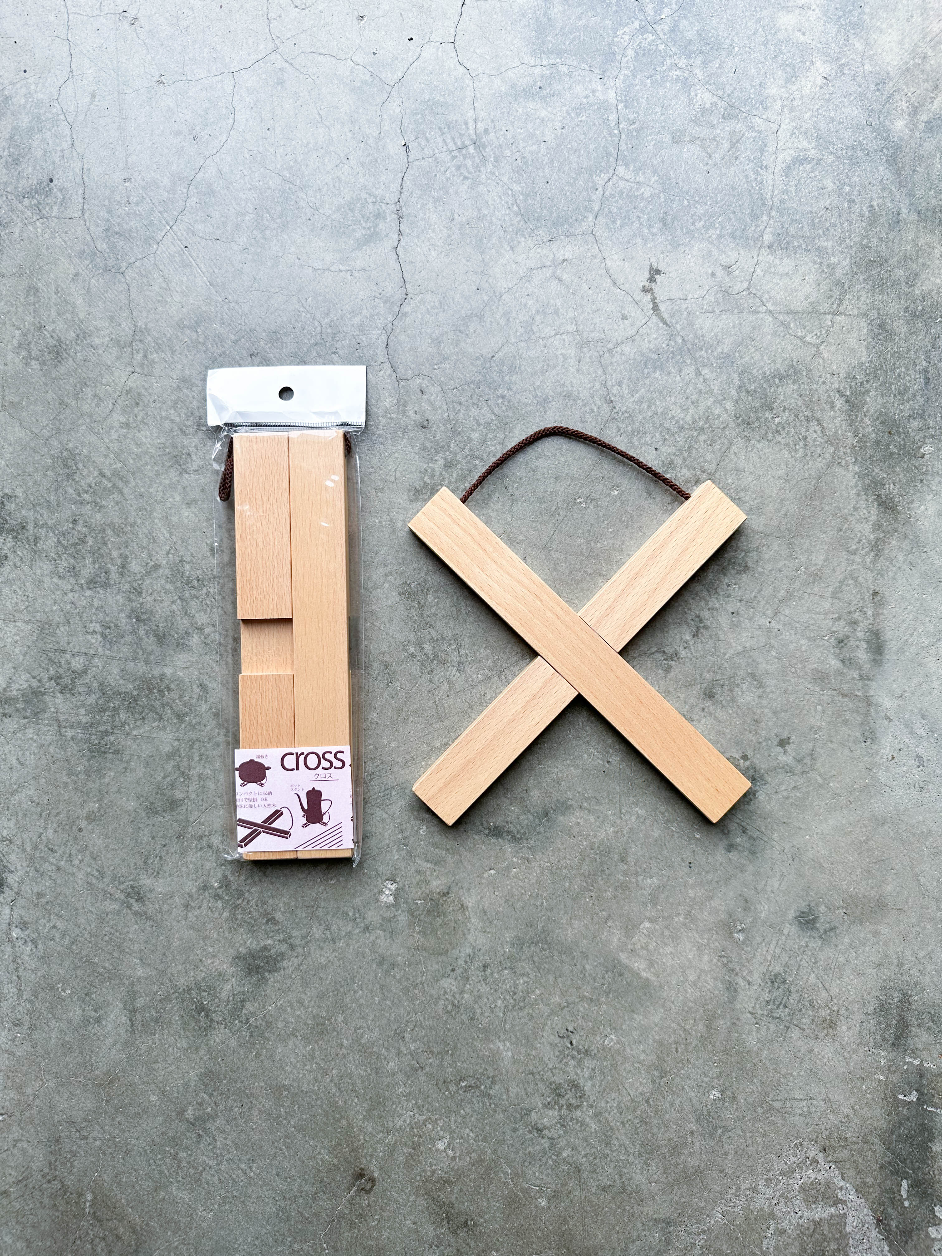Japanese Wood Cross Trivet