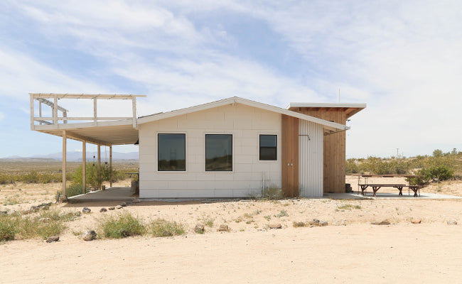 Campover Cabin side view of exterior elevation