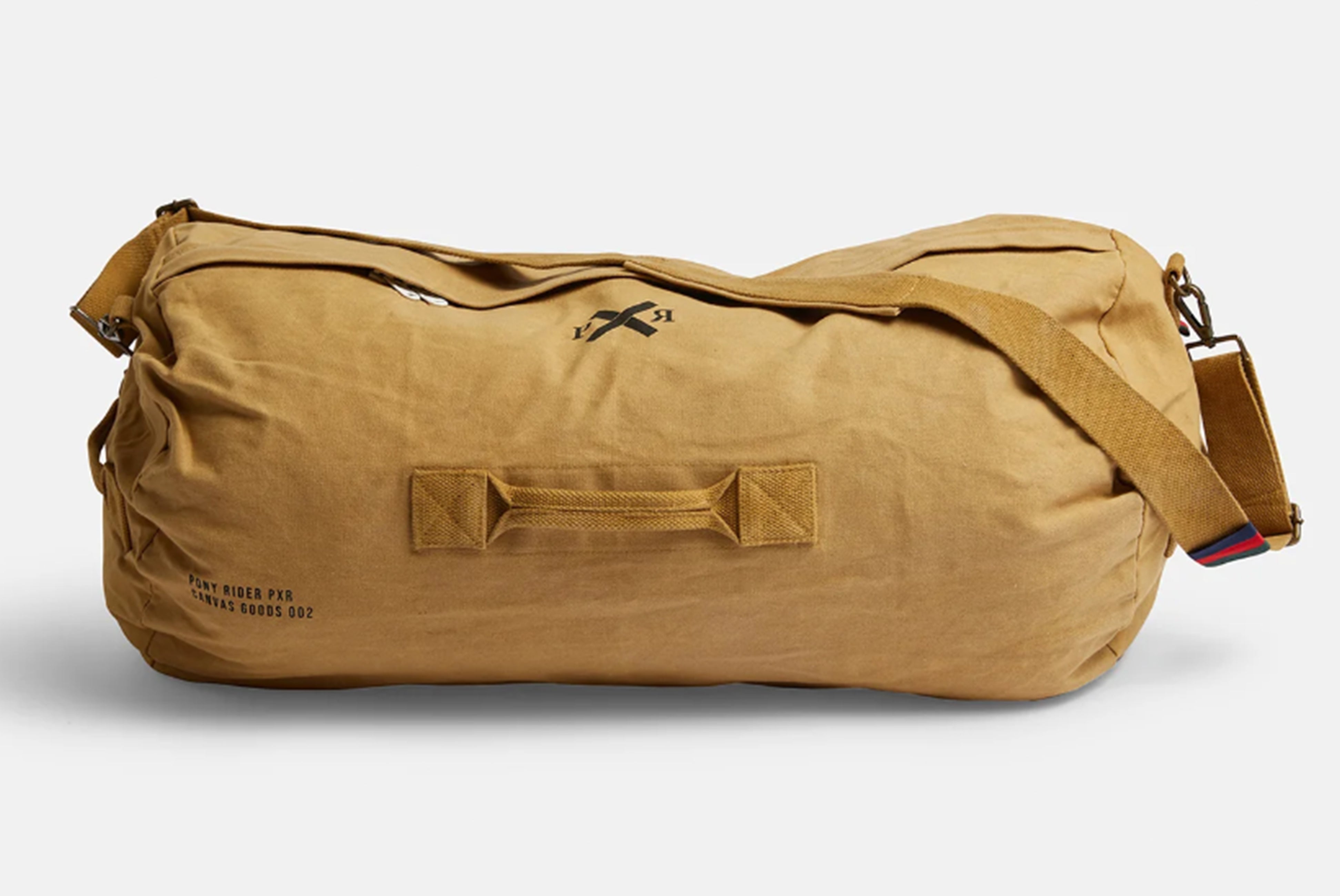 Slow Road Duffle in Clay by Pony Rider, shown from front
