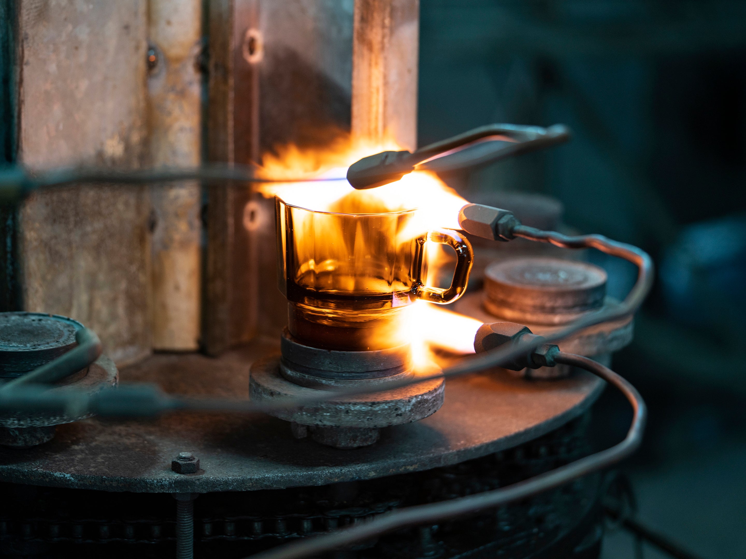 W Glass by HMM shown being made with torches