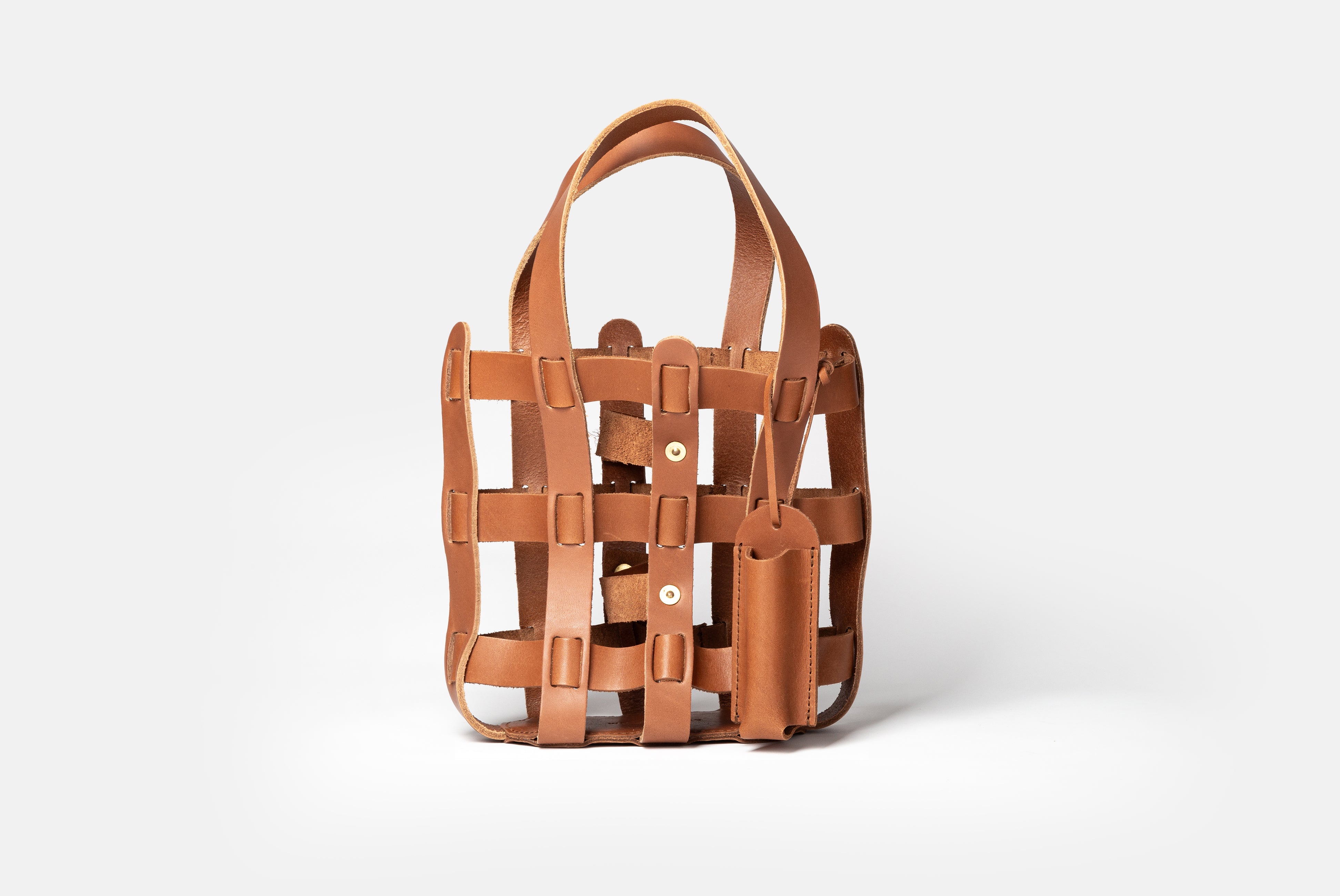 Leather Wine Tote by WP Standard, shown from, on white background