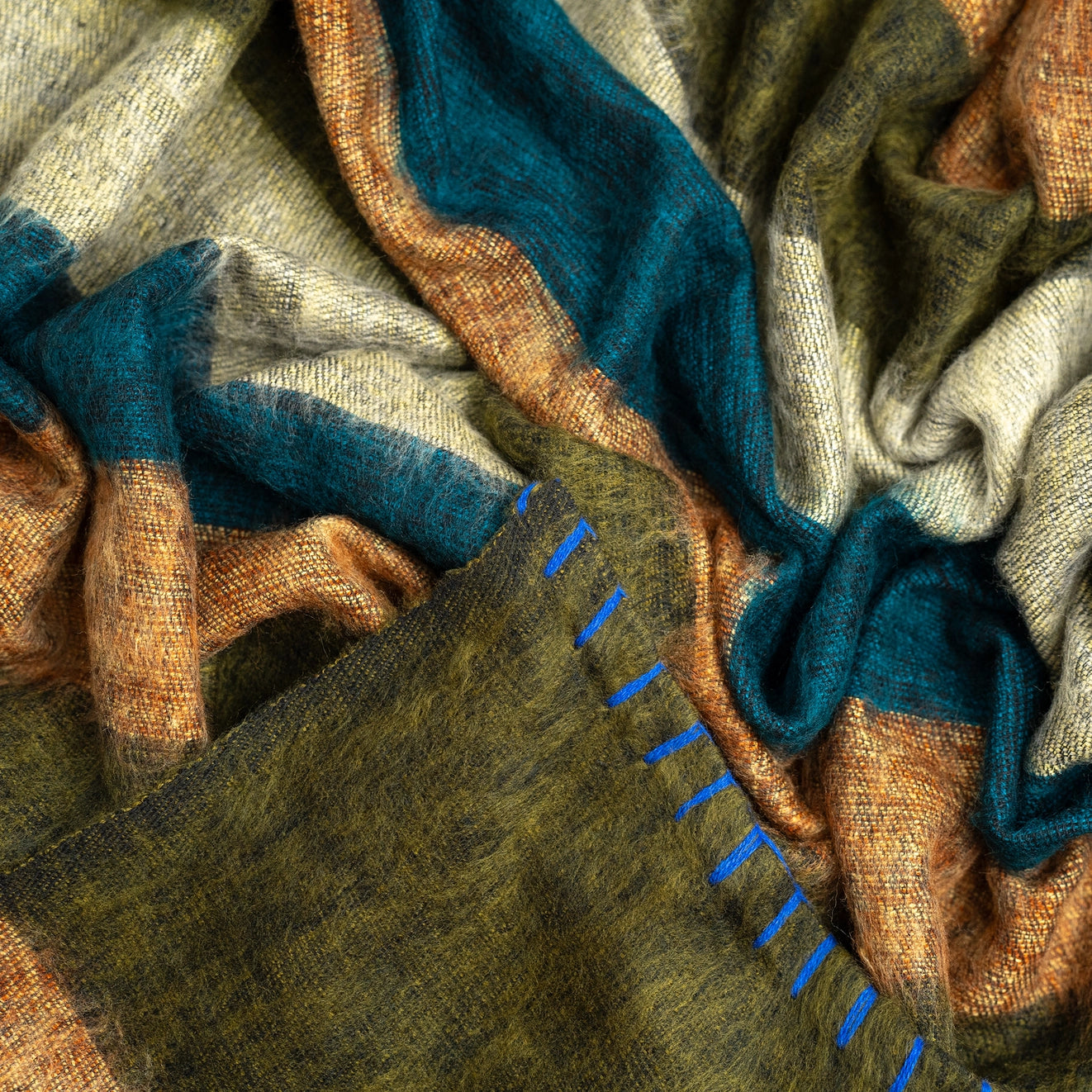 Yak Wool Striped Throw Blanket