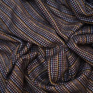 Cashmere Micro Stripe Throw Blanket - Brown + Orange