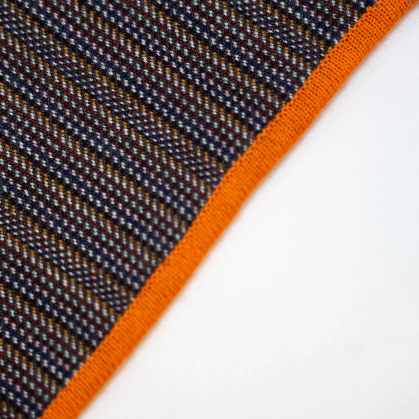 Cashmere Micro Stripe Throw Blanket - Brown + Orange