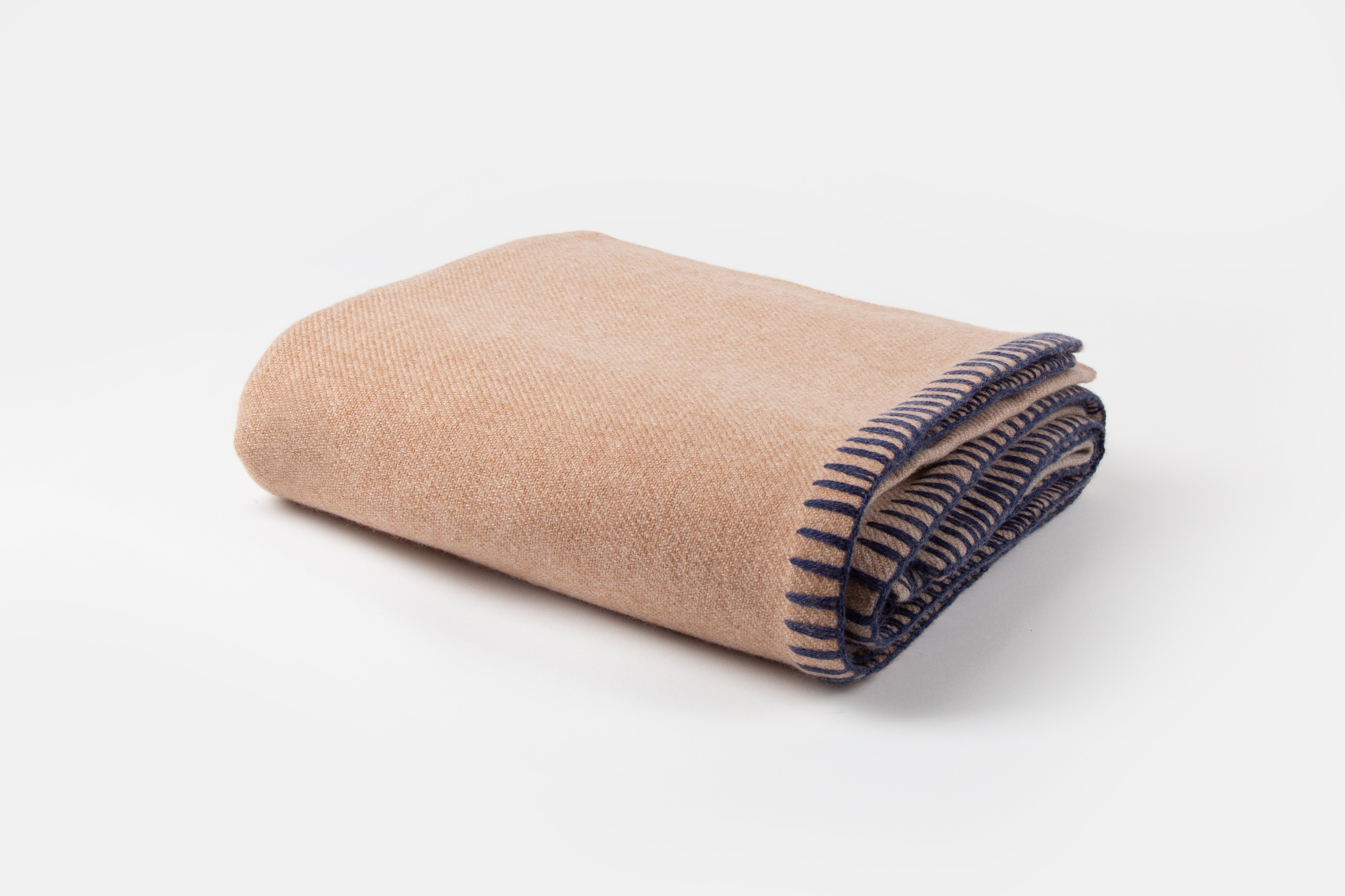 Campover Cashmere Multi-tone Camel Throw Blanket Shown From Front