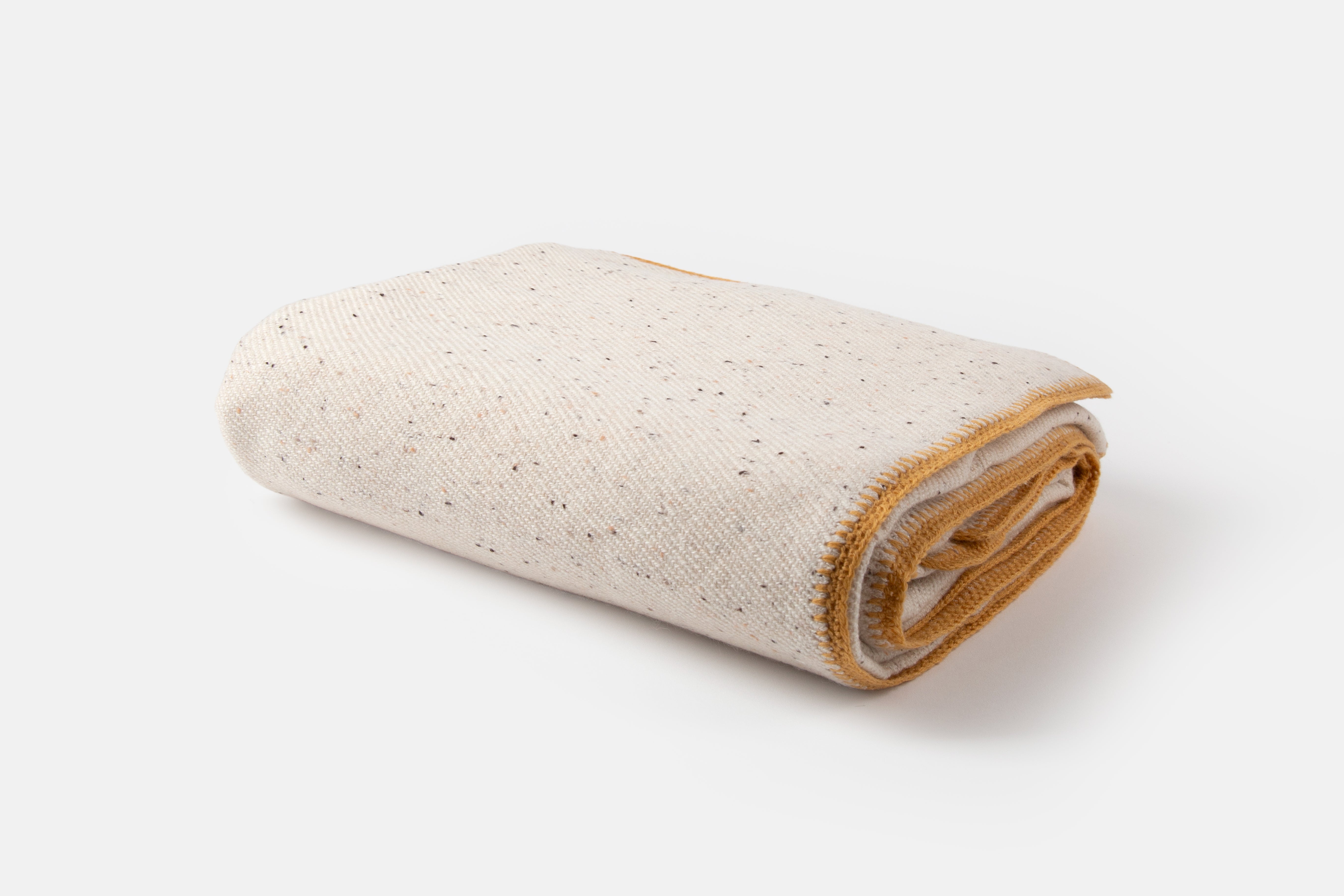 Cashmere Speckled Melange Throw Blanket - Natural + Mustard