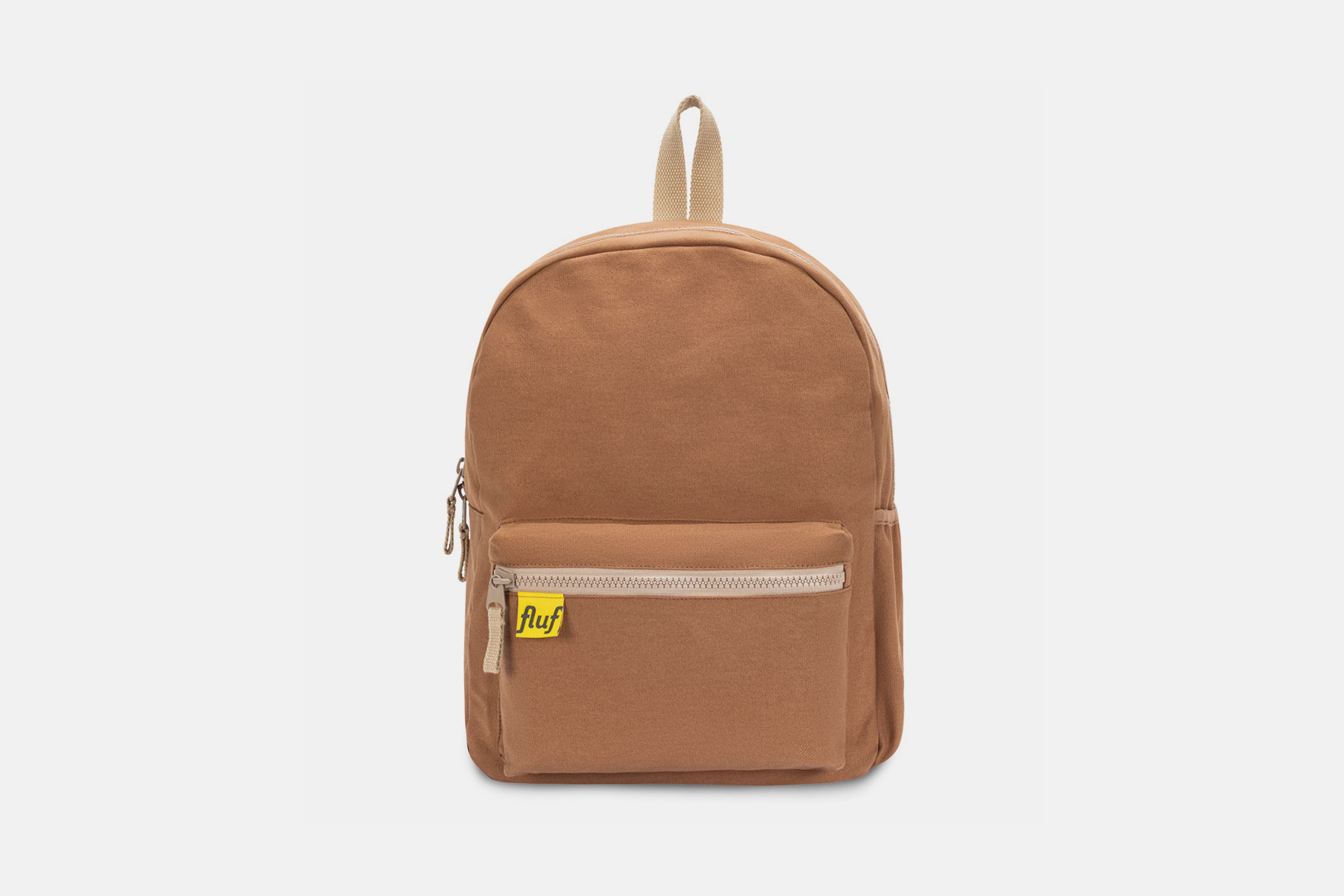 Fluf Organic B Pack Backpack shown in Nutmeg from front