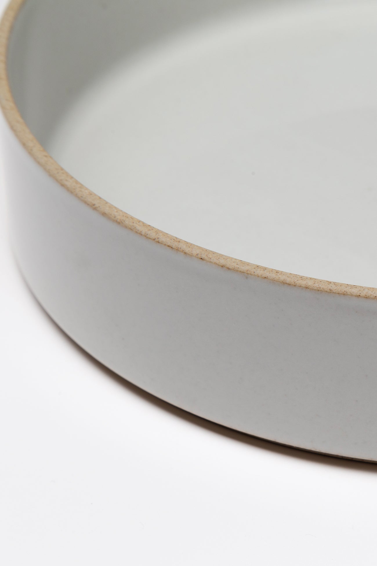 Close-up of Hasami Porcelain 10 inch serving bowl in Gloss Grey shown on white background