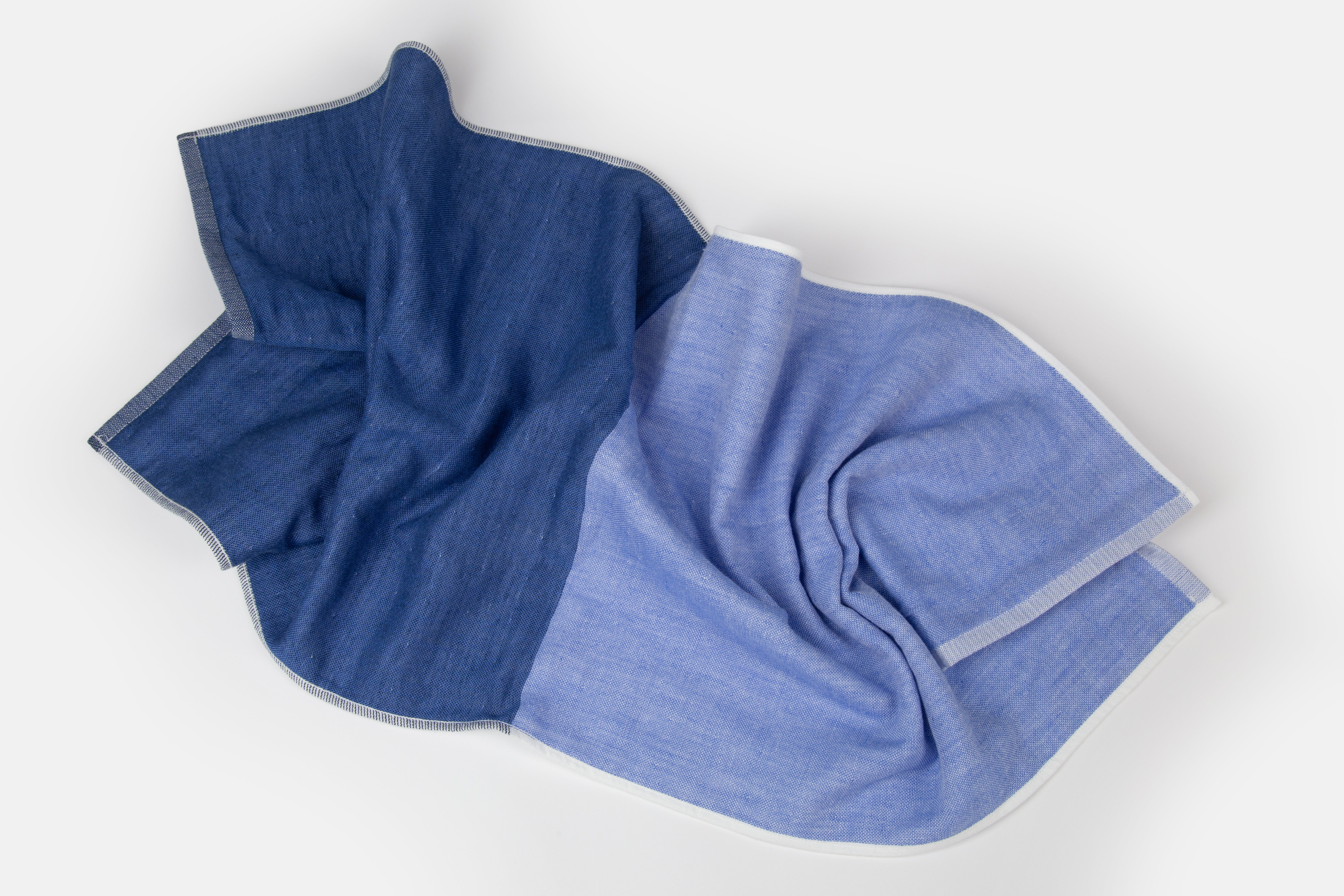Morihata Kontex Japanese Two-Tone Blue Chambray Towel