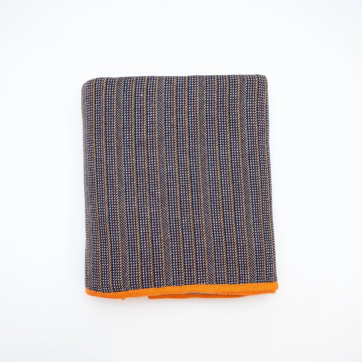 Cashmere Micro Stripe Throw Blanket - Brown + Orange