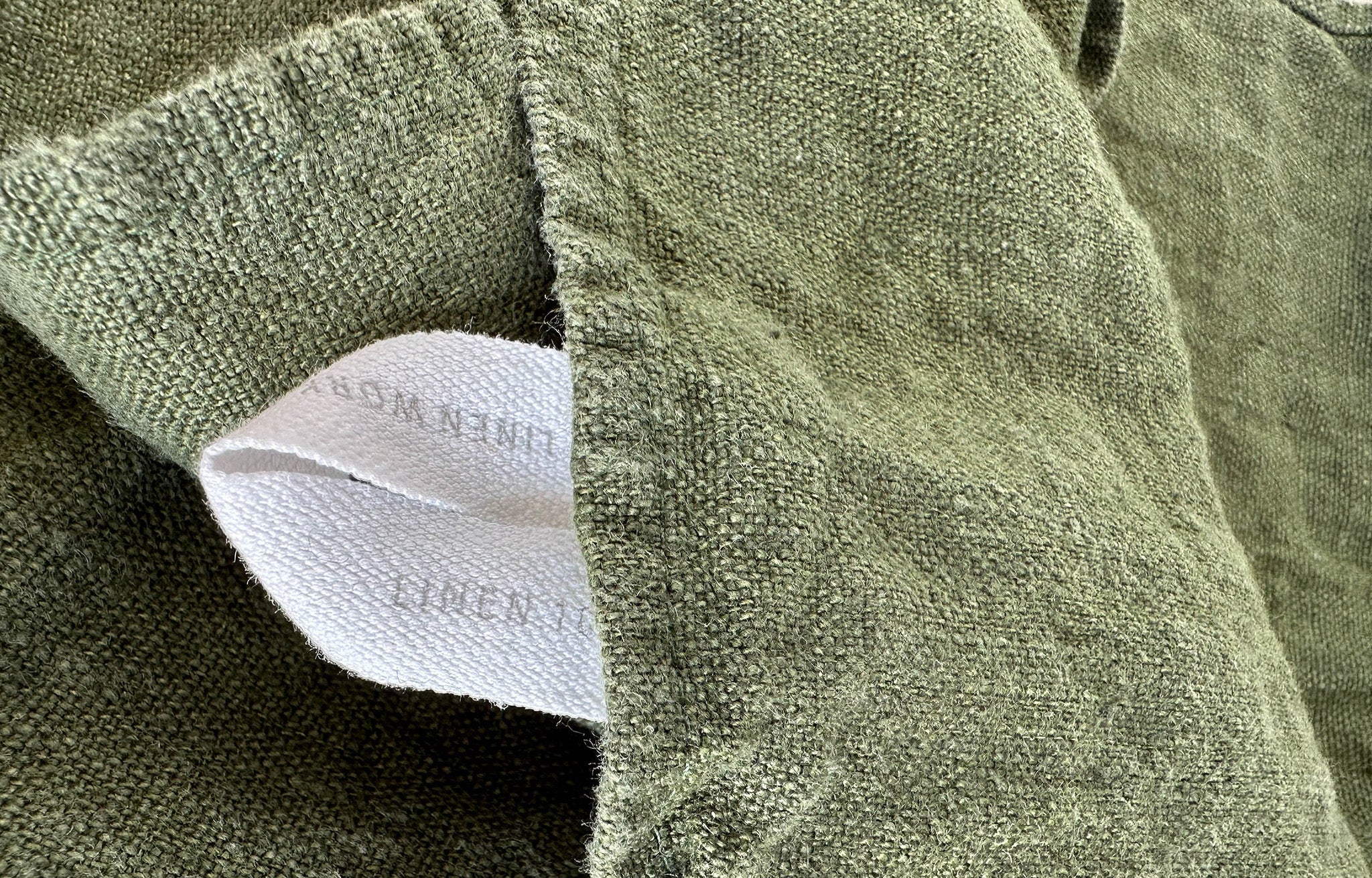 Close-up of Fog Linen Kitchen Towel in green | lifestyle