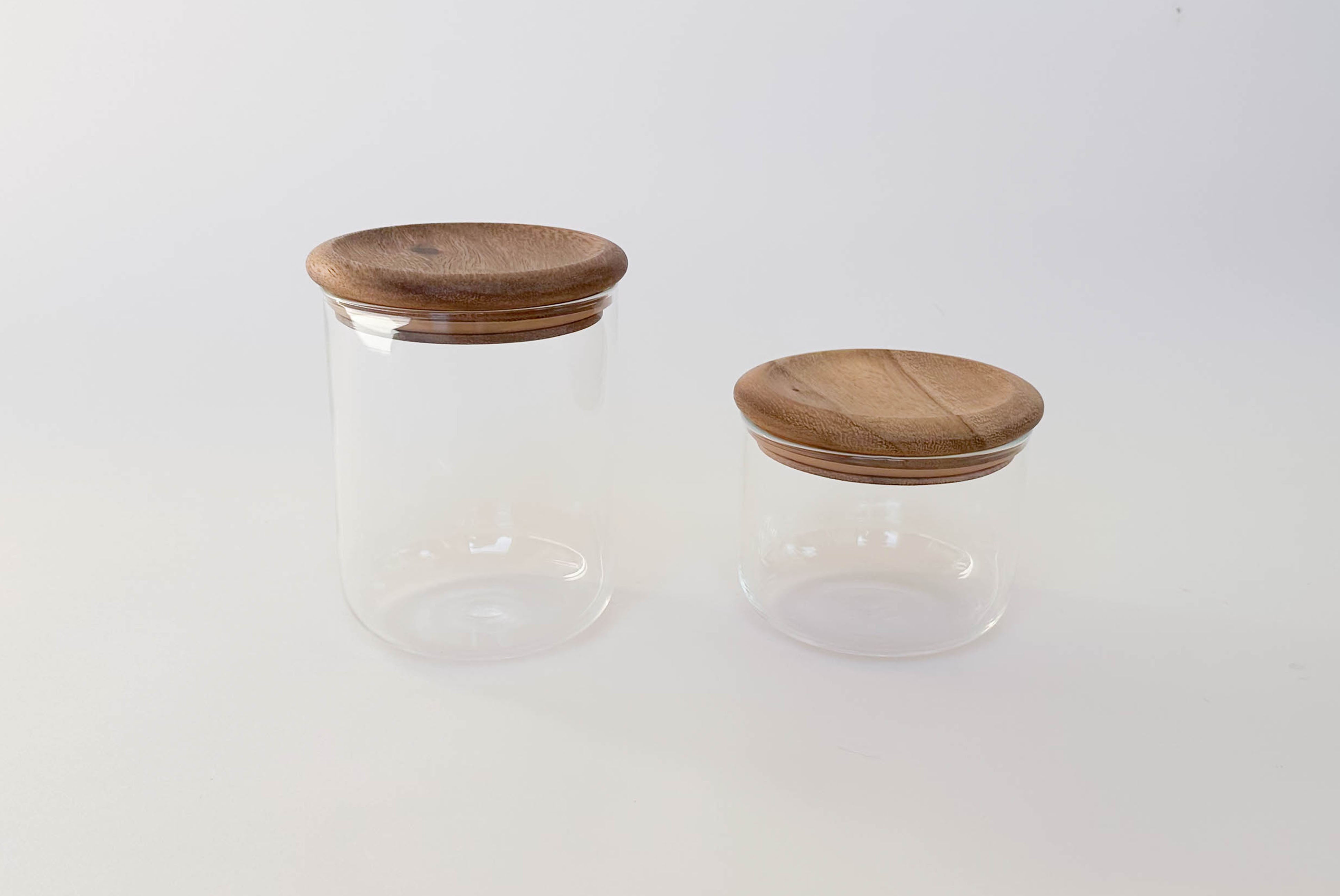 Baum Glass & Wood Airtight Canisters (Set of 2)
