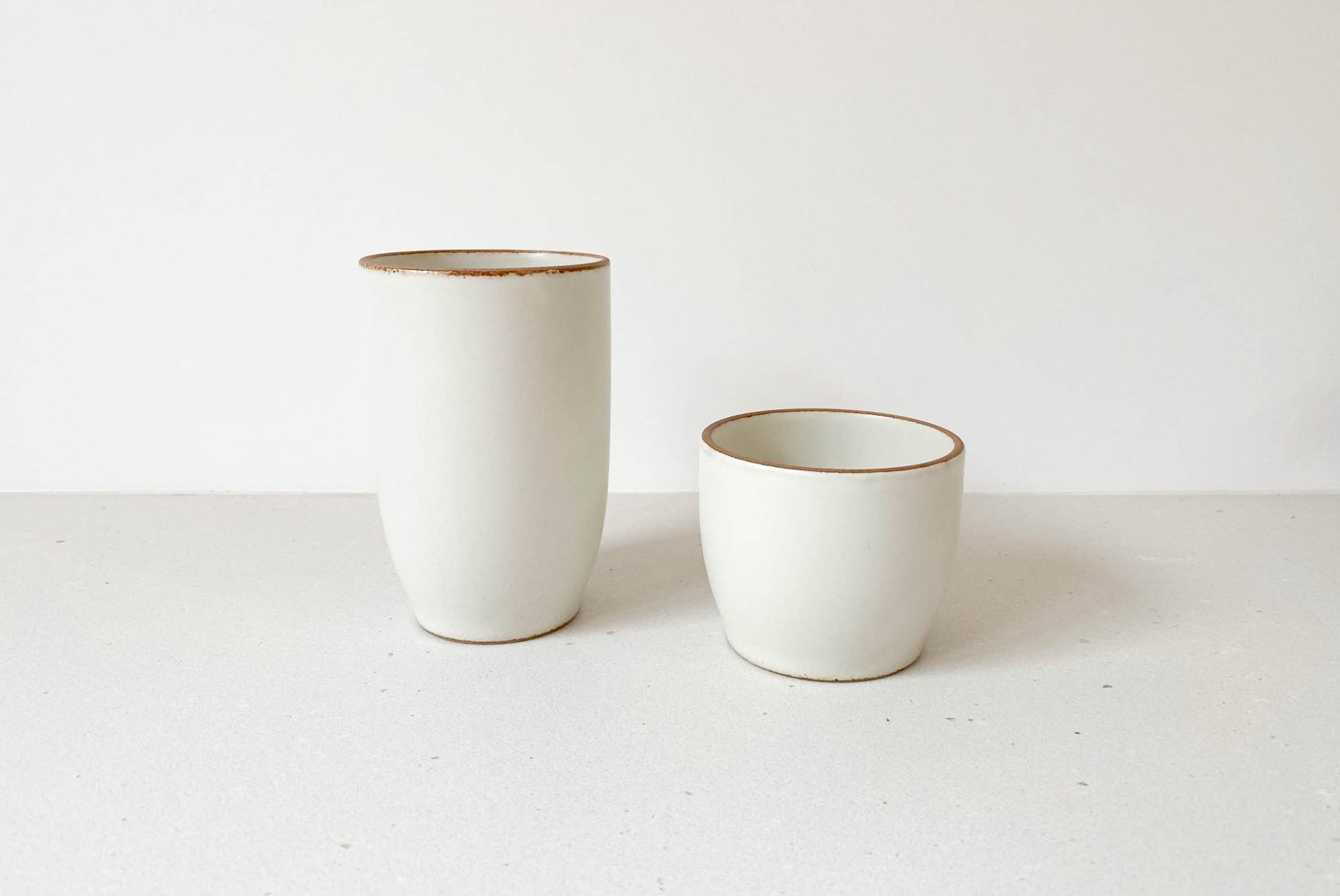 Kinto Nori Tumblers (large and small) on stone surface | product detail