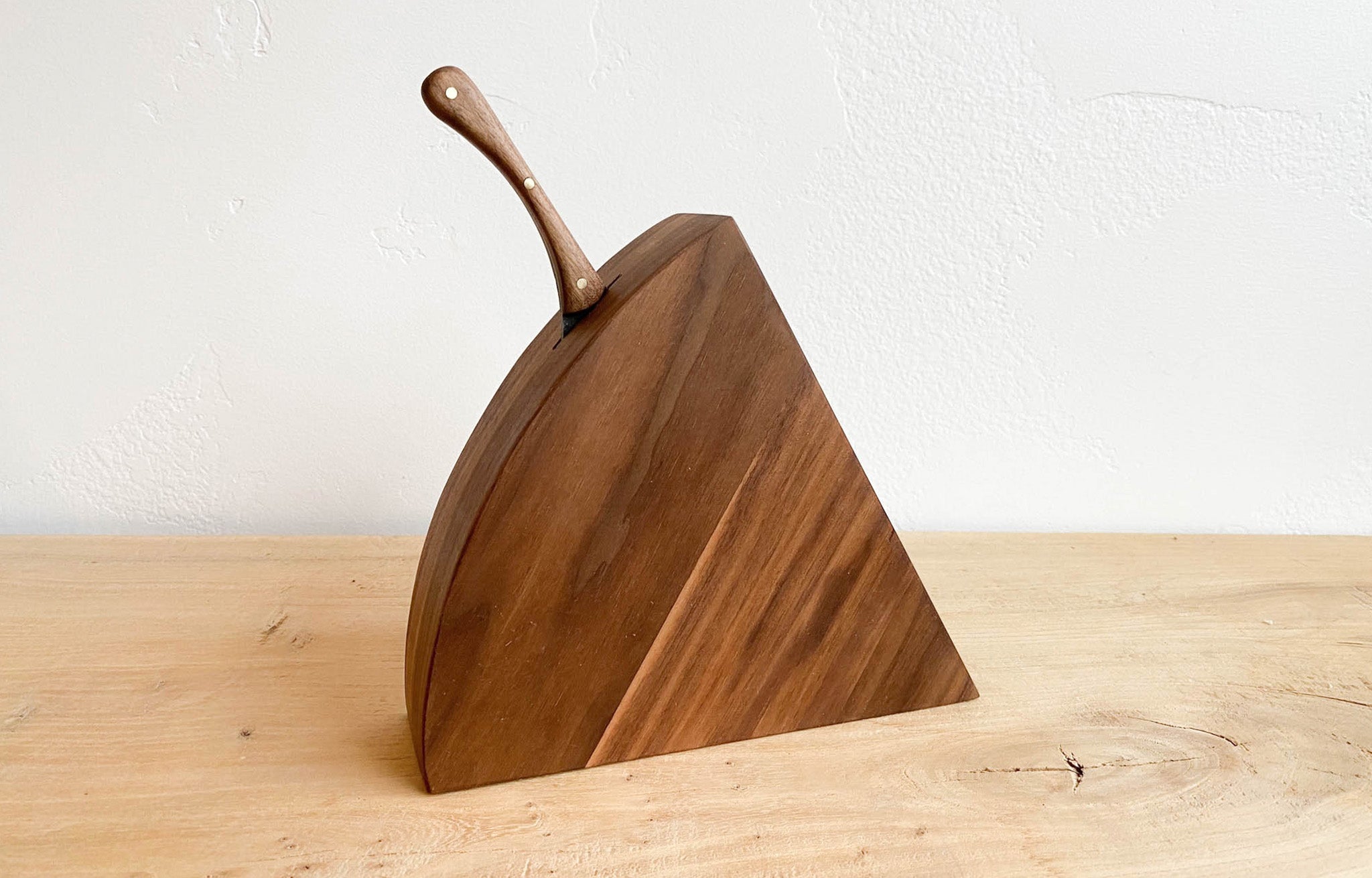 Serving Block w/ Hand Forged Knife - In Walnut | lifestyle