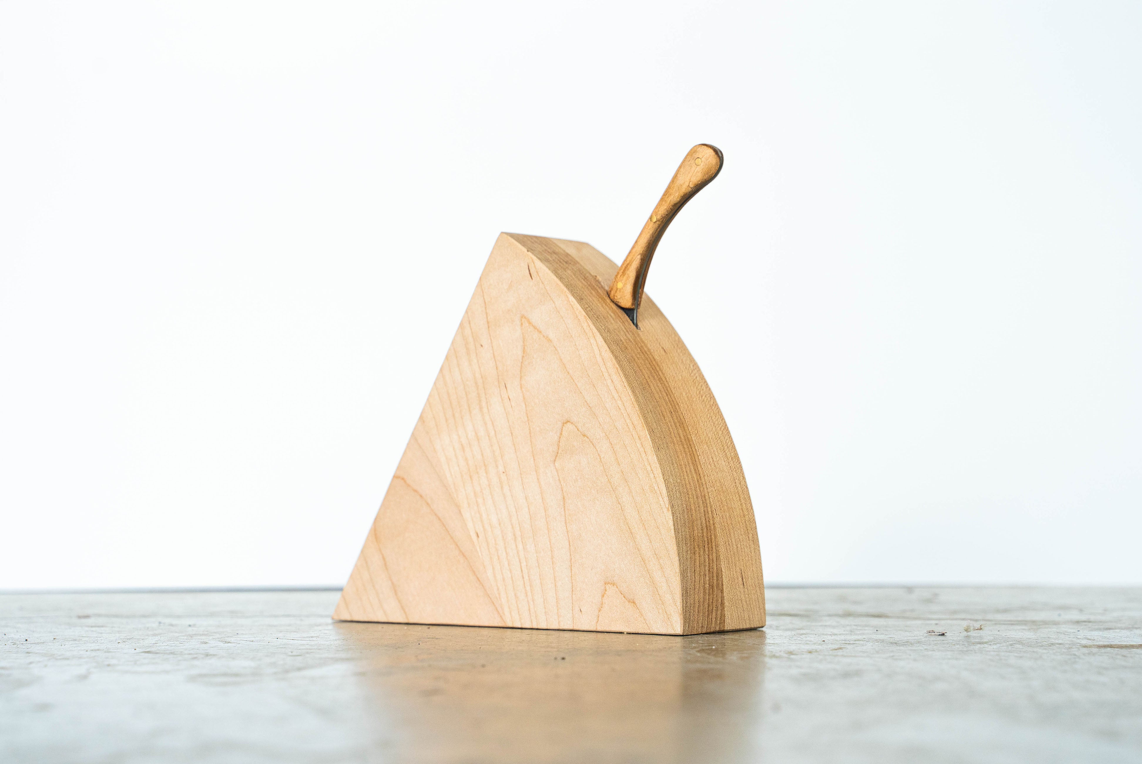 Serving Block w/ Hand-Forged Knife - Maple Block | product detail