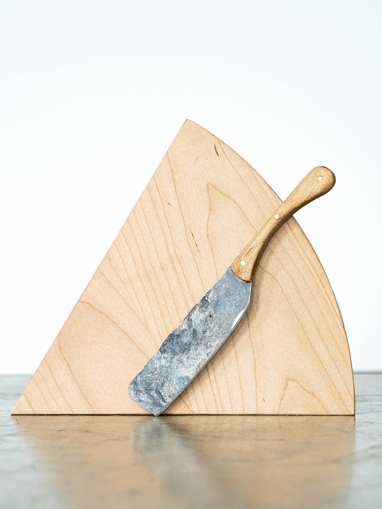 Serving Block w/ Hand Forged Knife - In Maple | lifestyle